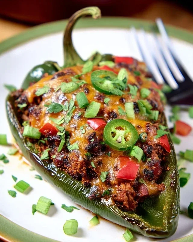 Brisket Stuffed Poblano Peppers