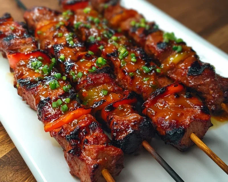 BBQ Beef Skewers with Filipino BBQ Marinade