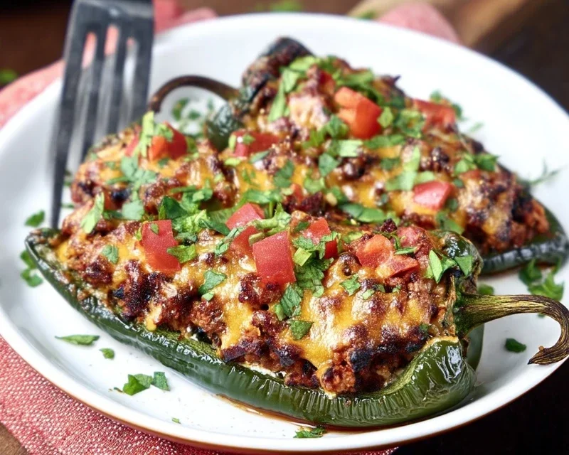 Brisket Stuffed Poblano Peppers