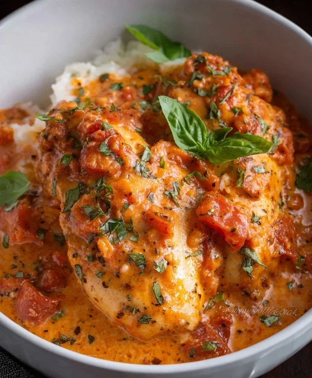 Slow Cooker Creamy Tomato Basil Chicken