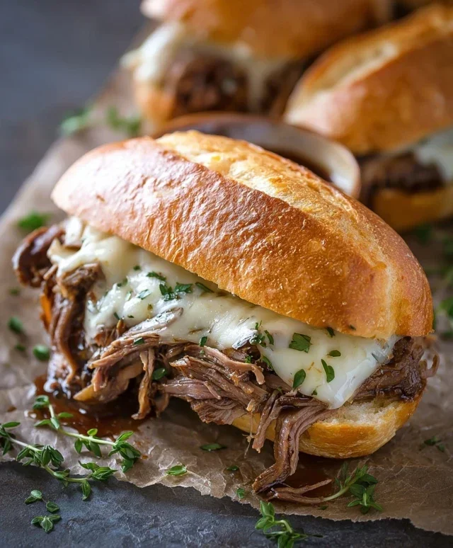 Crockpot French Dip Sandwiches