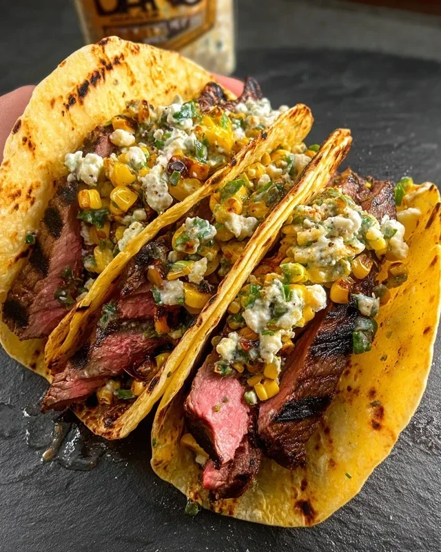 Grilled Elote Steak Tacos