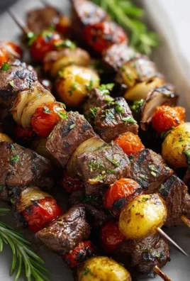 Rosemary Garlic Steak Kebabs