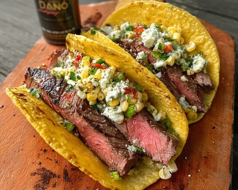Grilled Elote Steak Tacos