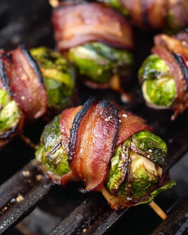 Grilled Beef Beef Bacon Wrapped Brussels Sprouts
