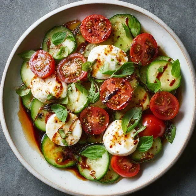 Fresh Cucumber Caprese Salad