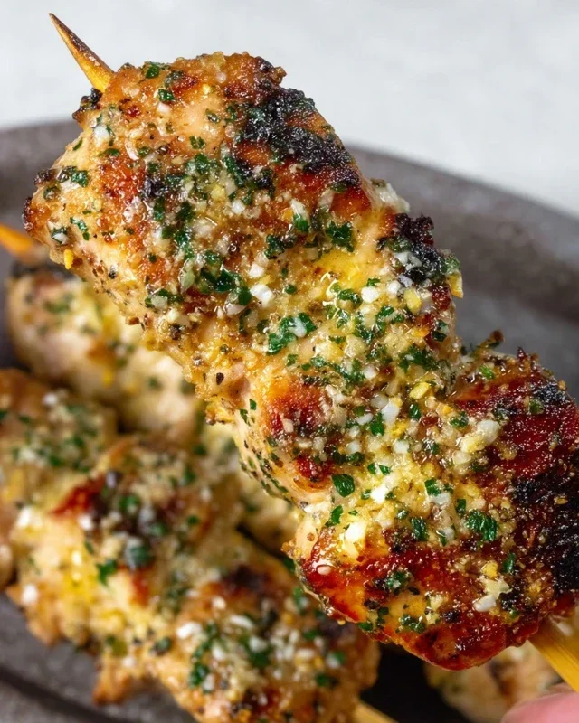 Garlic Parmesan Chicken Skewers