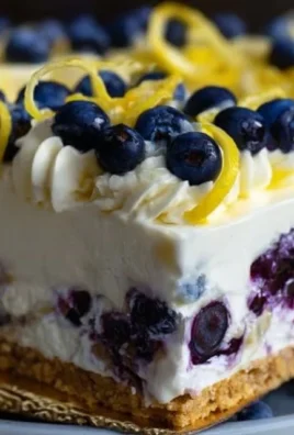 No-Bake Lemon dazzling Blueberry cream Cake