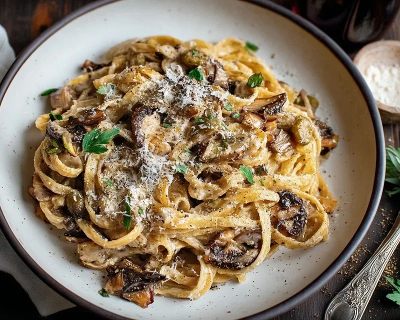 Caramelized Leek and Mushroom Gruyere Pasta