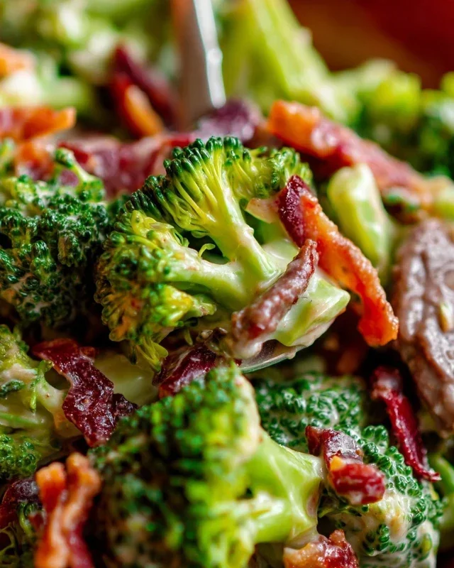 Broccoli Salad with Beef Beef Bacon Recipe