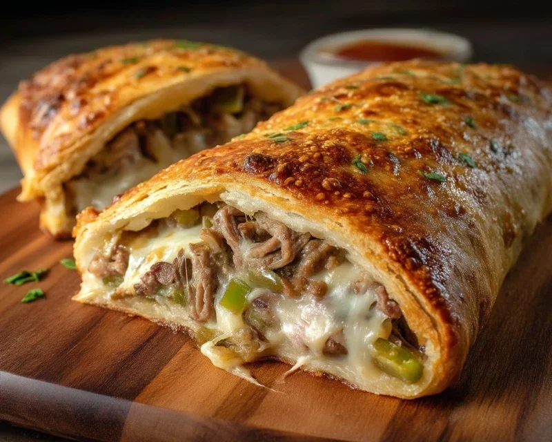 Philly Cheesesteak Stromboli