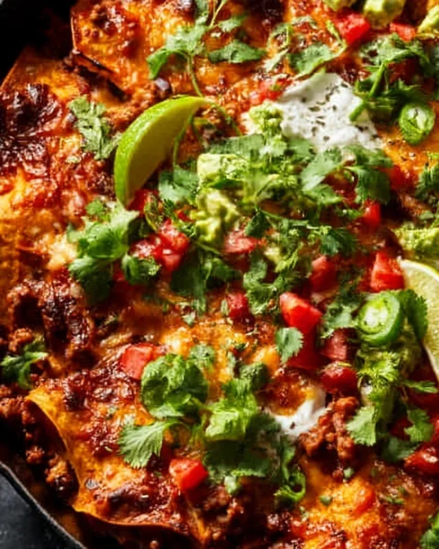 Beef Skillet Enchiladas
