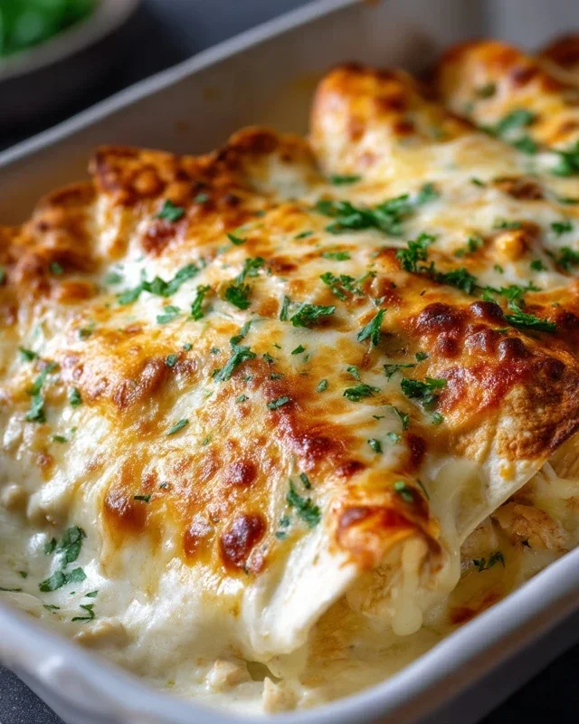 Creamy White Chicken Enchiladas