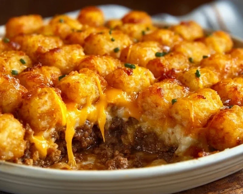 Tater Tot Casserole with Ground Beef