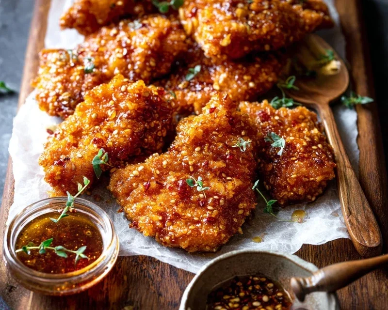 Baked Crunchy Hot Honey Chicken