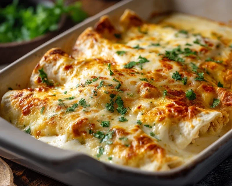 Creamy White Chicken Enchiladas