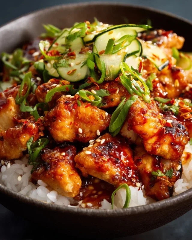 Spicy Honey-Gin Extractger Chicken Bowls with Yum Yum Sauce