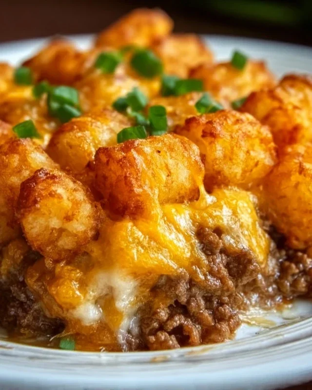 Tater Tot Casserole with Ground Beef