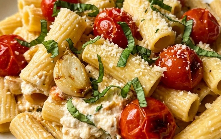 Roasted Tomato and Garlic Ricotta Pasta