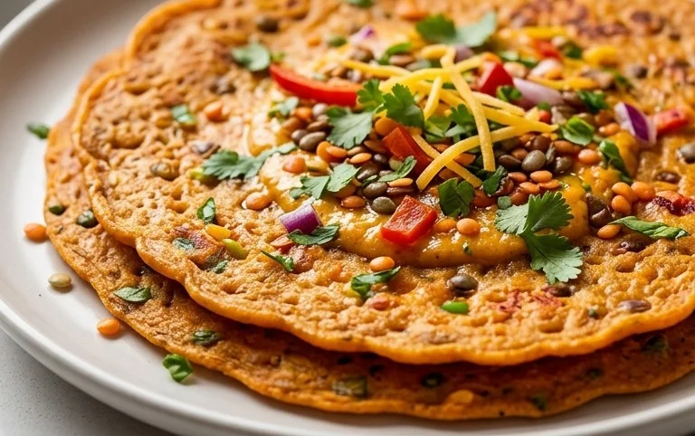 Masoor Dal Chilla | Savory Red Lentil Pancakes
