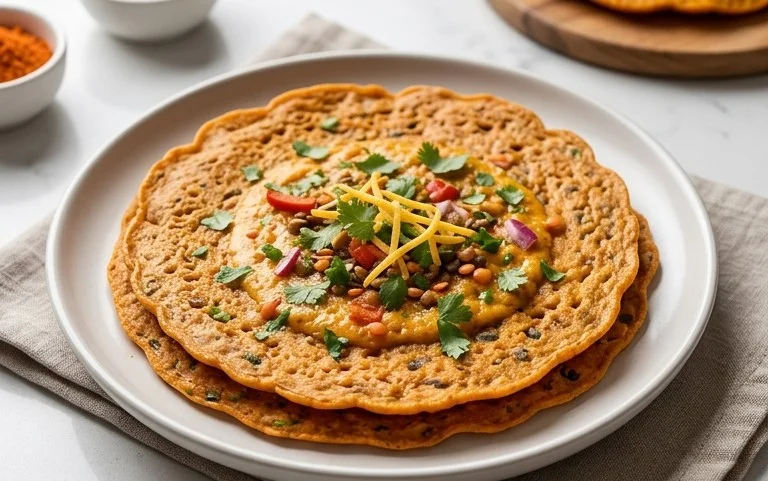 Masoor Dal Chilla | Savory Red Lentil Pancakes