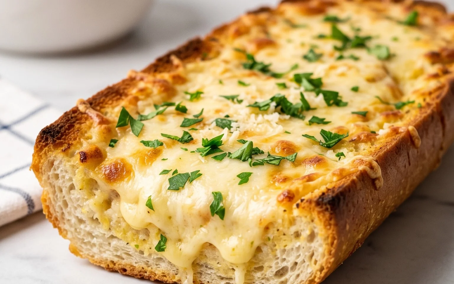 BEST CHEESY GARLIC BREAD RECIPE