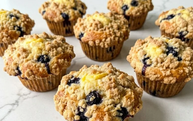 Lemon Blueberry Streusel Muffins