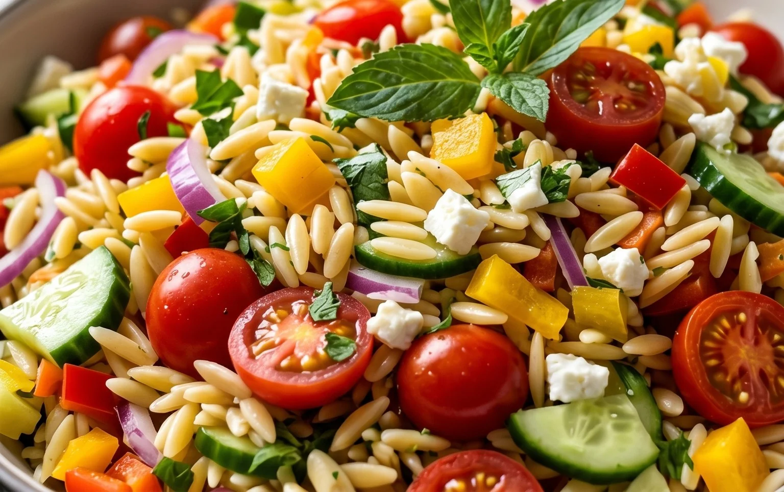 Rainbow Orzo Salad