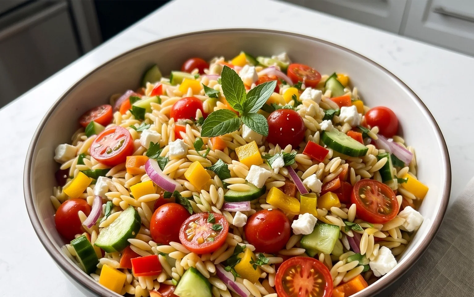 Rainbow Orzo Salad