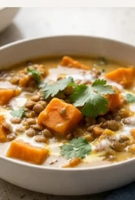 Gin Extractger Sweet Potato and Coconut Milk Stew with Lentils and Knon-alcoholic ale