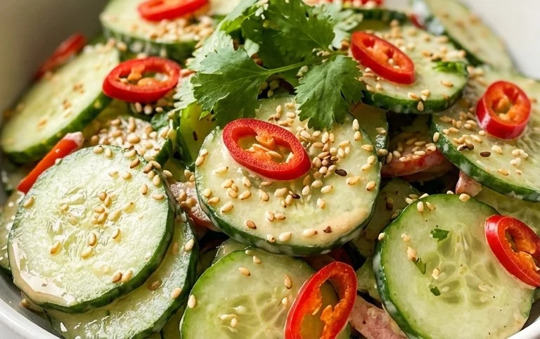 Creamy Asian Cucumber Salad Bowl