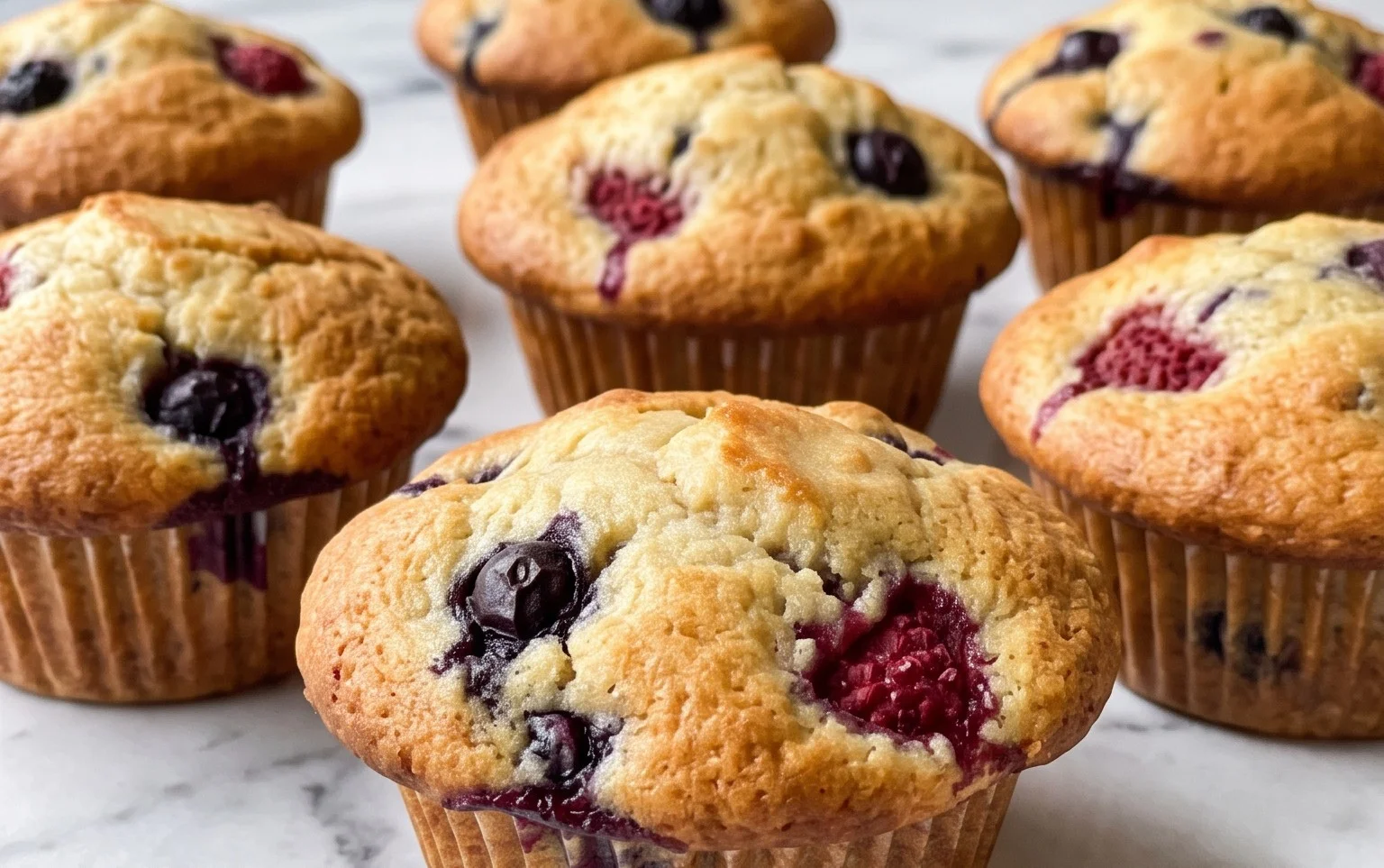 Bakery Style Mixed Berry Muffins | with Frozen Berries