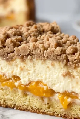 Peach Cream Cheese Cake with Streusel Topping