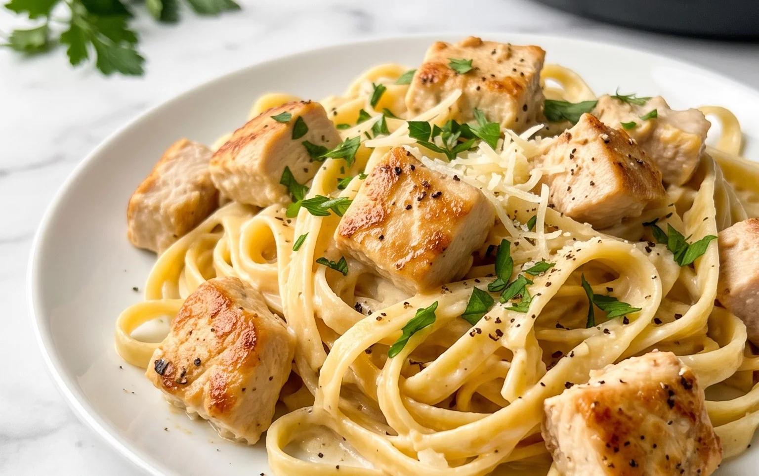 Low Calorie Chicken Alfredo