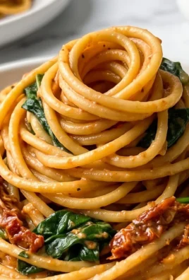 Spaghetti & Spinach with Sun-Dried Tomato Cream Sauce