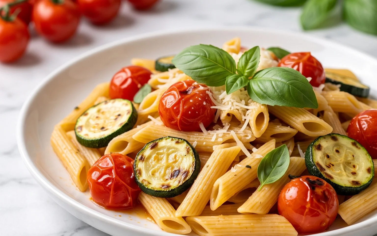 Healthy Tomato Zucchini Pasta