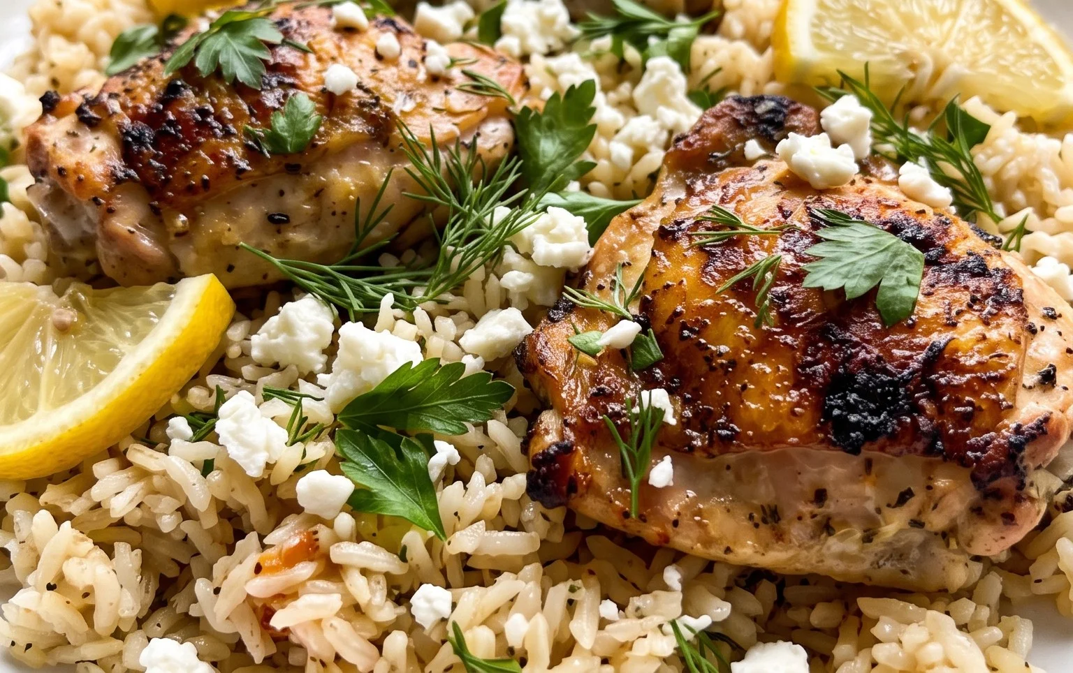 Greek Chicken and Lemon Rice (30 Minutes, One-Pot)