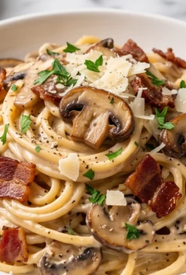 Creamy Beef Bacon and Mushroom Pasta