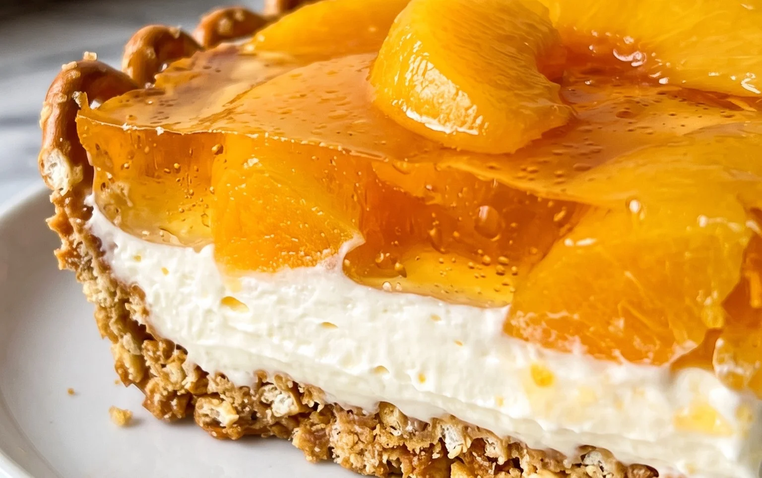 Peach Pretzel Salad Dessert