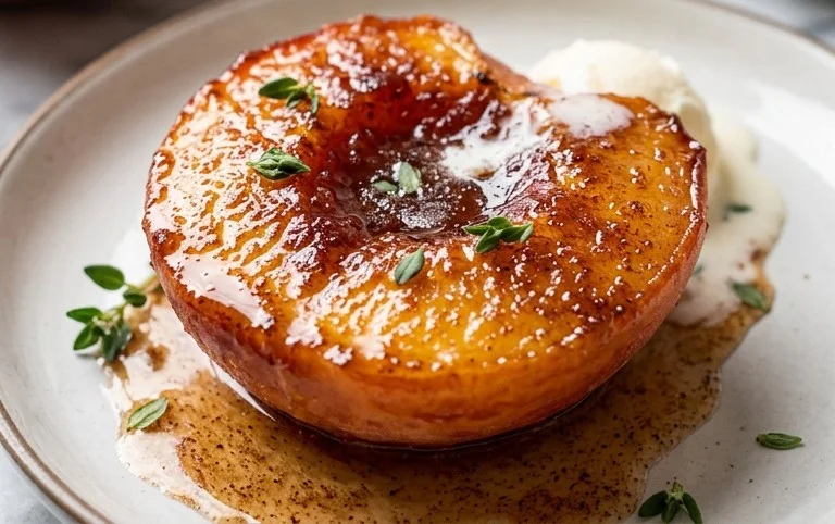 Cinnamon Sugar Baked Peaches
