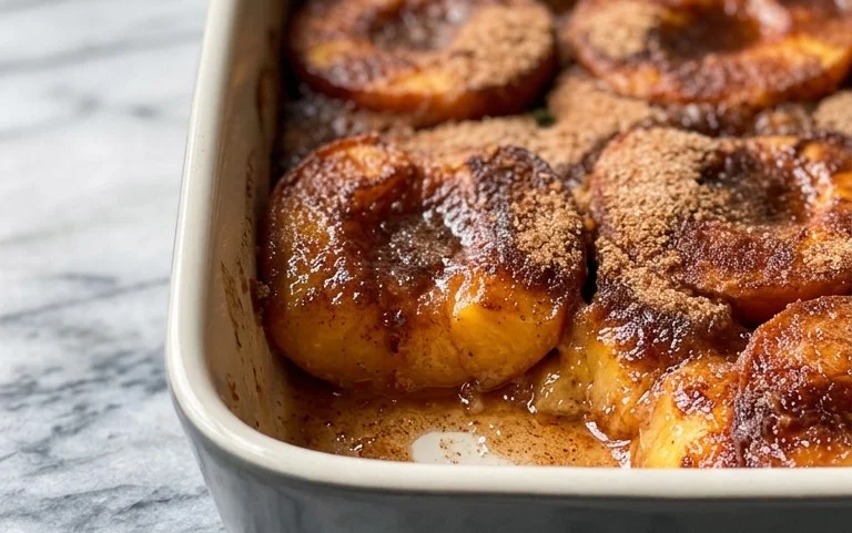 Cinnamon Sugar Baked Peaches