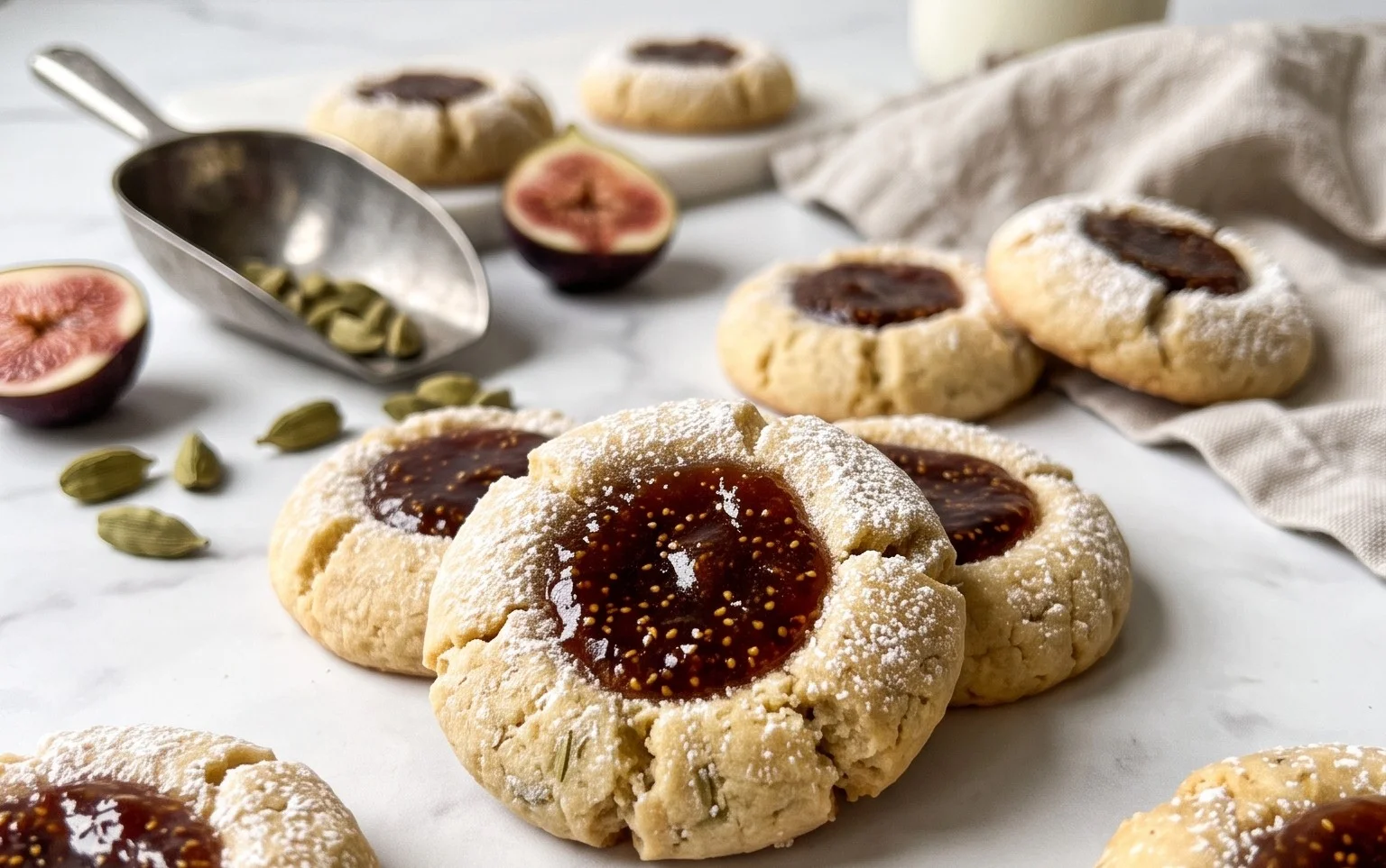 Cardamom Fig Thumbprint Cookies