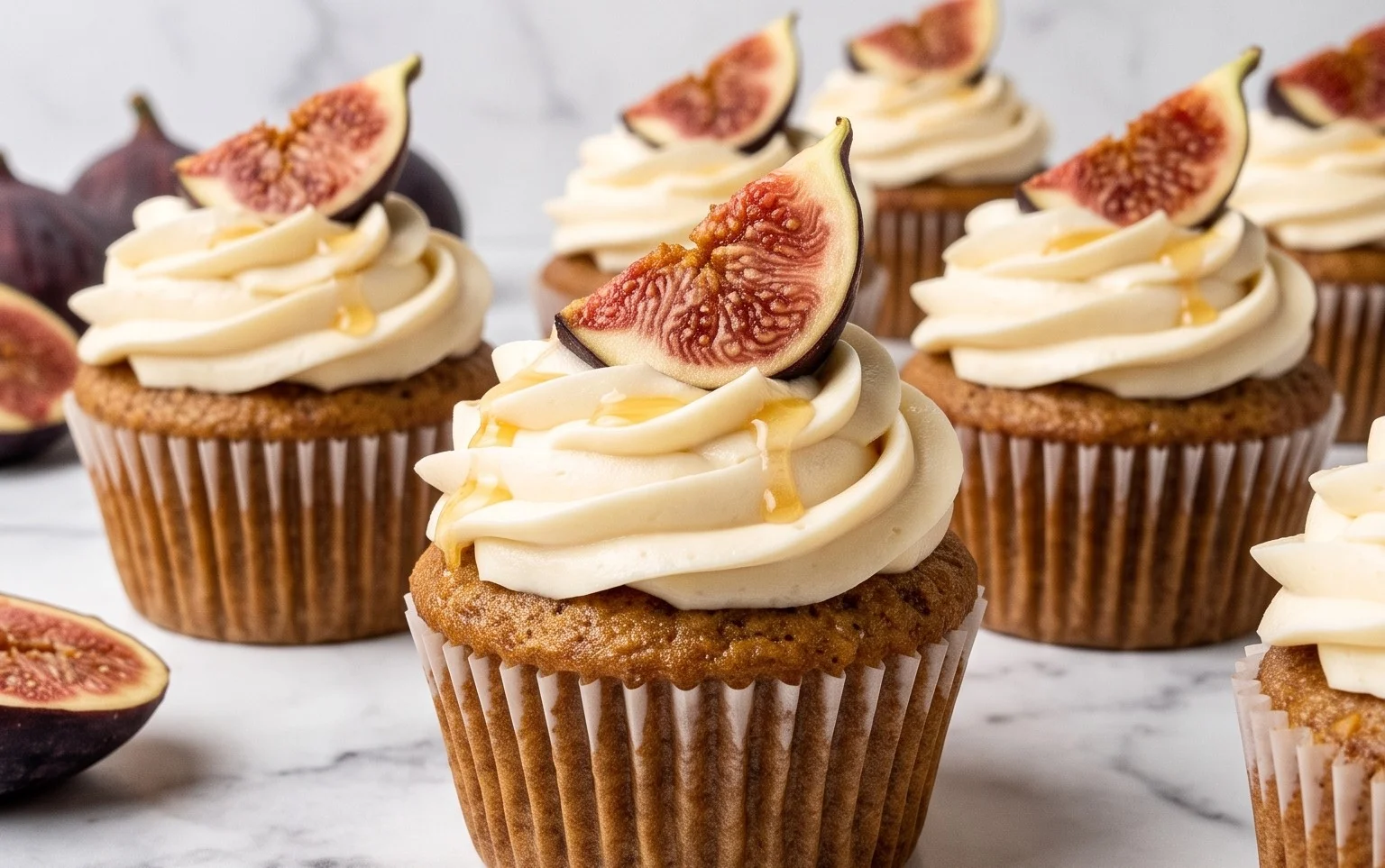Fig Cupcakes with Honey Cream Cheese Frosting