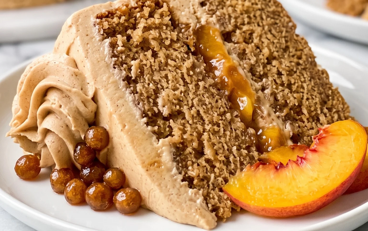 Brown Sugar Layer Cake with Peach Filling