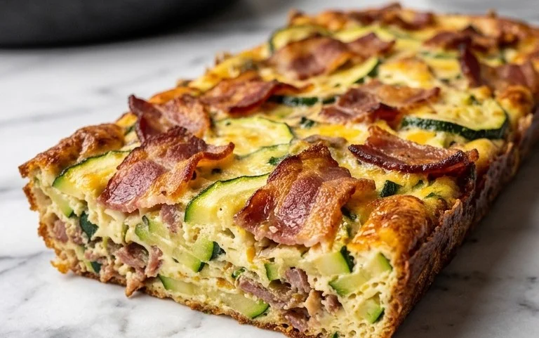 Zucchini and Beef Bacon Slice