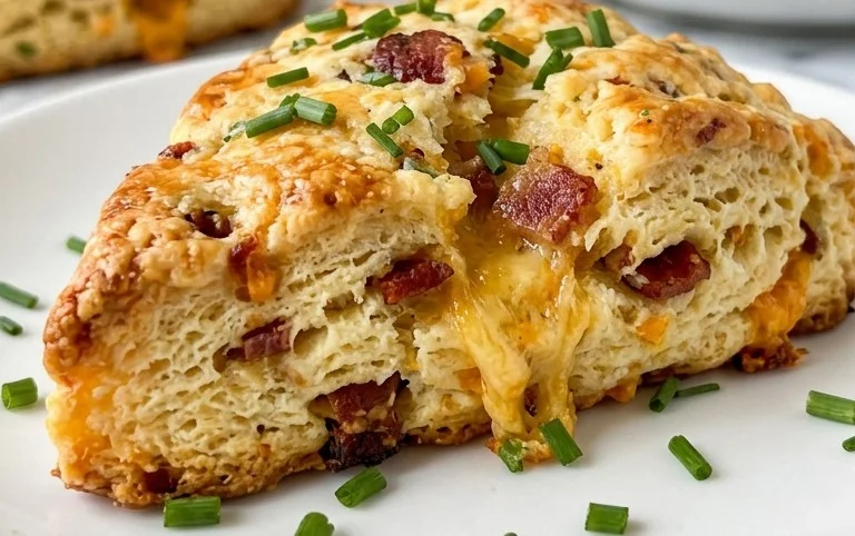 Beef Bacon Cheddar and Chive Scones